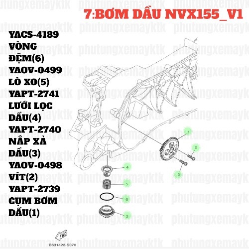 [NVX155_V1][7:BƠM DẦU] YAOV-0498 VÍT NVX155_V1 (2)