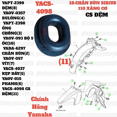 [EX15][17:KHUNG XE] YACS-4098 CAO SU ĐỆM EX15 (15-18) (7), SIRIUS RC [18:CHẮN(11)]-[Yamaha], SIRIUS FI [33:ĐẾ(27)(36)], NVX155_V1 [33:ĐẾ(13)(20)]