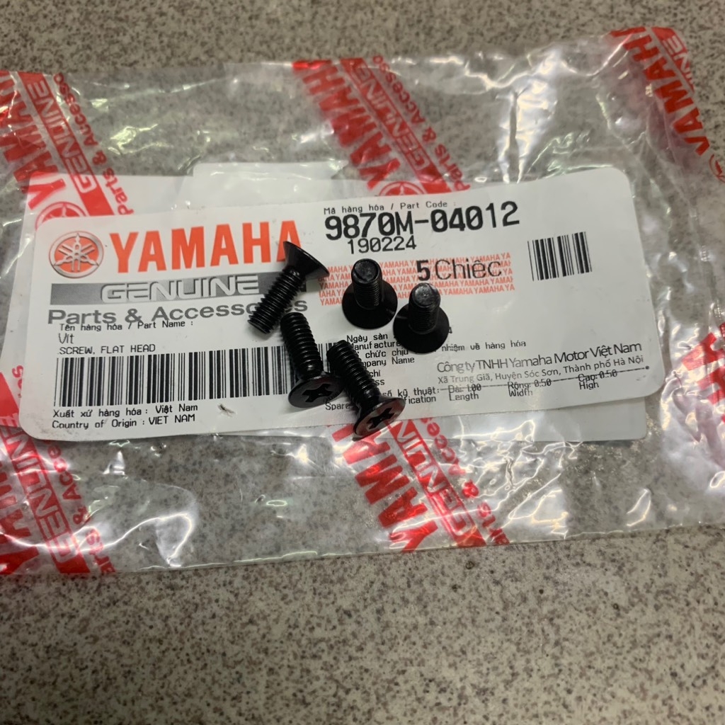 [Chính Hãng Yamaha]YAOV-099-Bộ 5 ốc vít bắt nắp heo dầu thắng tay Yamaha Phụ tùng phụ kiện xe máy