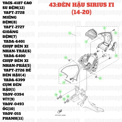 [SIR][43:ĐÈN HẬU] YADA-6399 CỤM ĐÈN HẬU SIRIUS-FI(14-20) (1) [Yamaha]