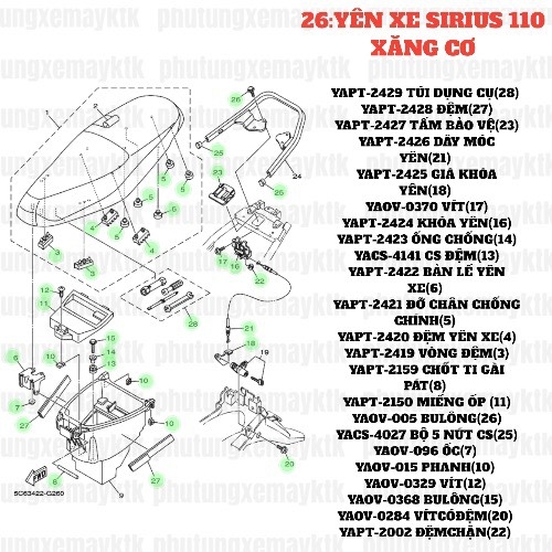 [SIRC][26:YÊN XE] YAPT-2426 DÂY MÓC YÊN SIRIUS RC-T110LE (21)-[Yamaha]