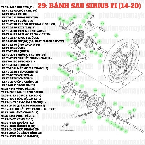 [SIR][29:BÁNH SAU] YAPT-2689 XÍCH TẢI SIRIUS-FI(14-20) (35) [Yamaha]