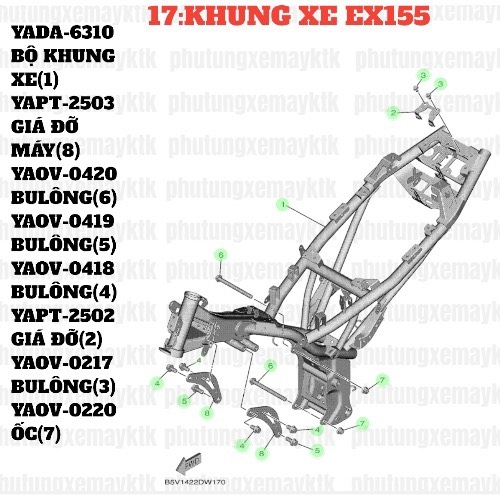 [EX155][17:KHUNG XE] YAOV-0419 BULÔNG EX155(2022)-[Yamaha] (5)