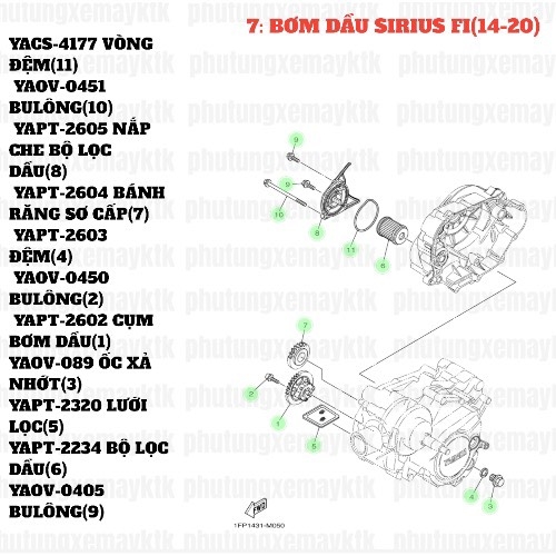 [SIR][7:BƠM DẦU] YAPT-2603 ĐỆM SIRIUS-FI(14-20) (4)