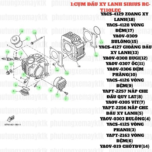 [SIRC][1:CỤM ĐẦU XY LANH] YAOV-0308 BUGI SIRIUS RC-T110LE (12)-[Yamaha]_yaspm