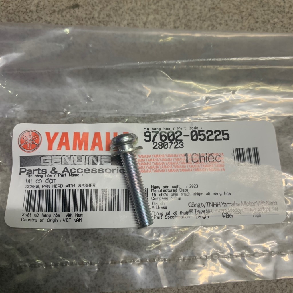 [Chính Hãng Yamaha]YAOV-086-Vít 5ly bắt đế gác chân Exciter 155(dài 23mm) Phụ tùng phụ kiện xe máy