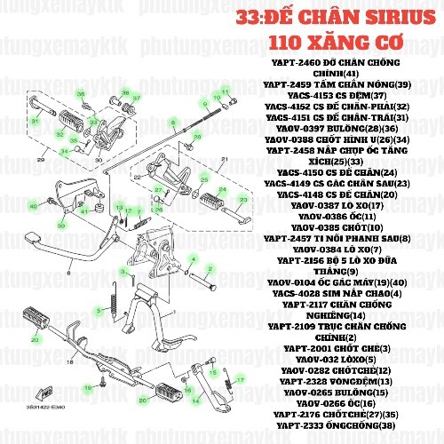 [SIRC][33:ĐẾ CHÂN] YACS-4149 CS GÁC CHÂN SAU SIRIUS RC-T110LE (23)-[Yamaha]