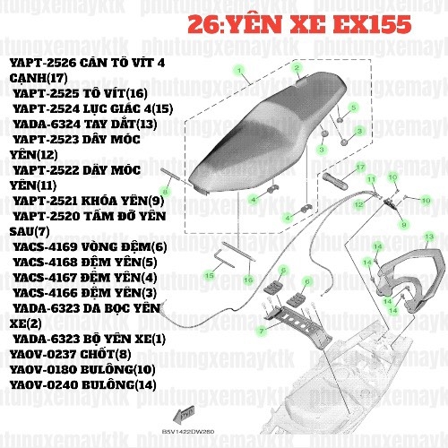 [EX155][26:YÊN XE] YACS-4169 VÒNG ĐỆM EX155(2022)-[Yamaha] (6)