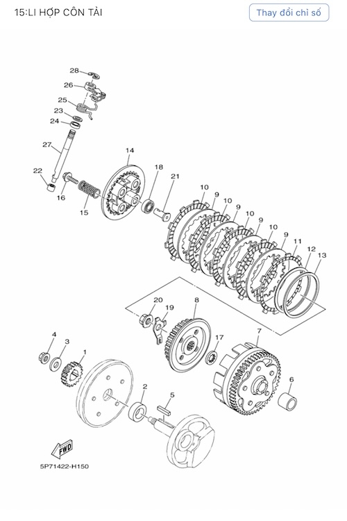 [15:LI HỢP CÔN TẢI] yapt-2208 Vòng Bi  EX10(06-10) (22)-[Yamaha]
