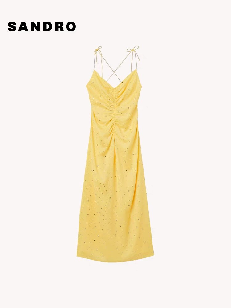 Váy vàng 2 dây 2hand - 113579782
