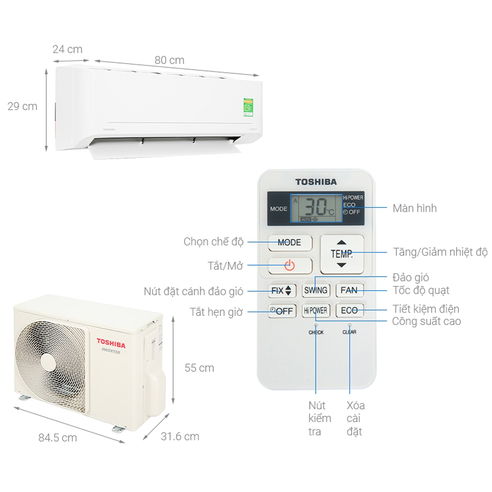 Máy lạnh Toshiba 2 HP Inverter RAS-H18C4KCVG-V