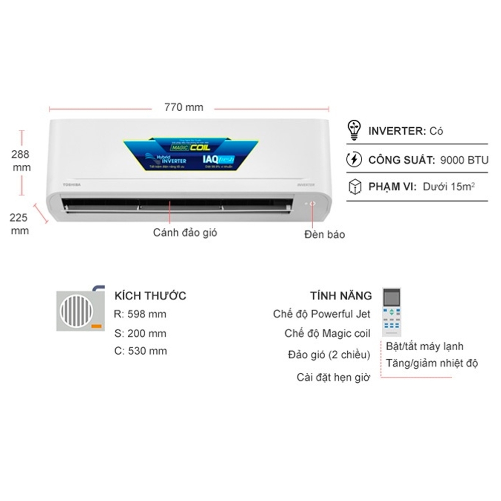 Máy lạnh Toshiba Inverter 1 HP RAS-H10H4KCVG-V