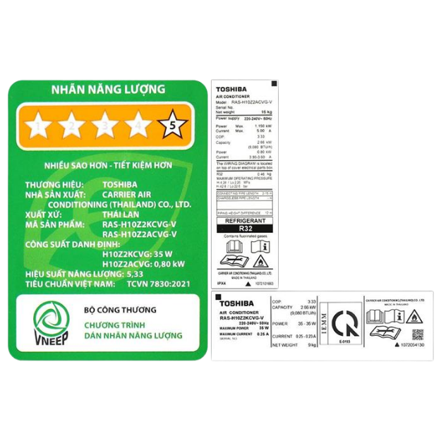 Máy Lạnh Toshiba Inverter 1HP RAS-H10Z2KCVG-V