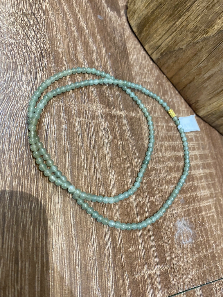 Vòng cổ phỉ thuý Myanmar Xanh Lam  Nếp Băng 3.7mm