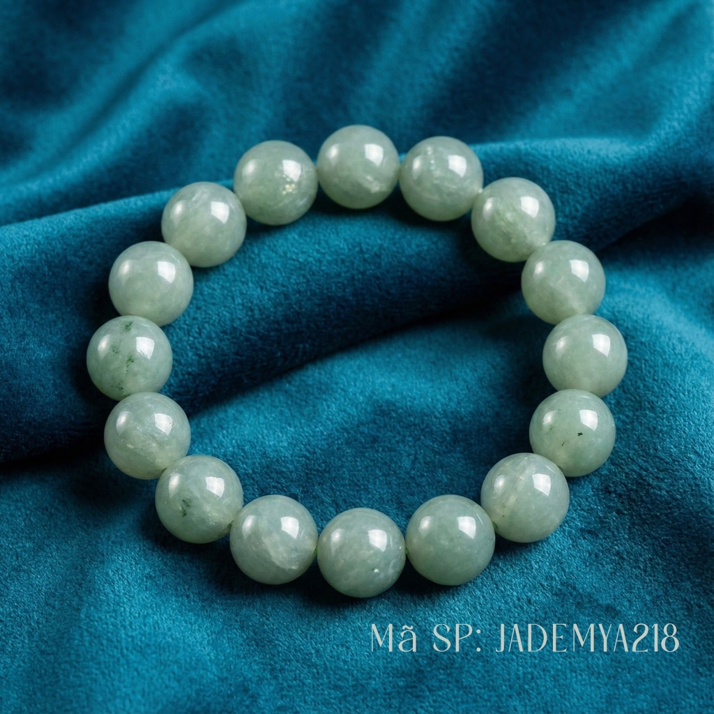 Vòng Tay Phỉ Thuý Băng Chủng - 12.5mm - 16 Viên