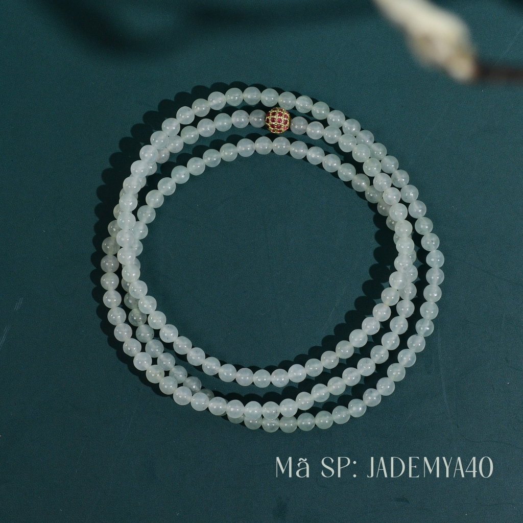 TP Vòng Cổ Ngọc Phỉ Thuý Xanh Thuỷ Hoa Bay