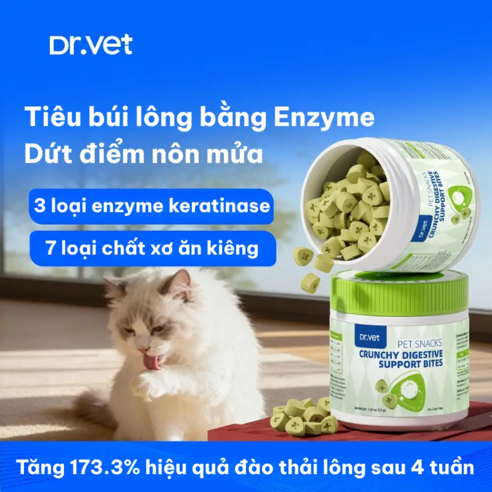 Snack cho mèo hỗ trợ tiêu hóa búi lông Dr.Vet