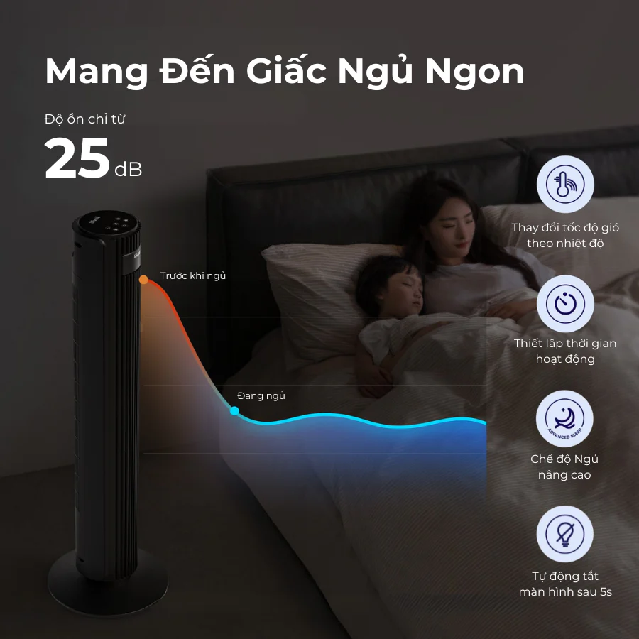 Quạt tháp điều hòa thông minh Levoit Tower Fan 42 inches WIFI