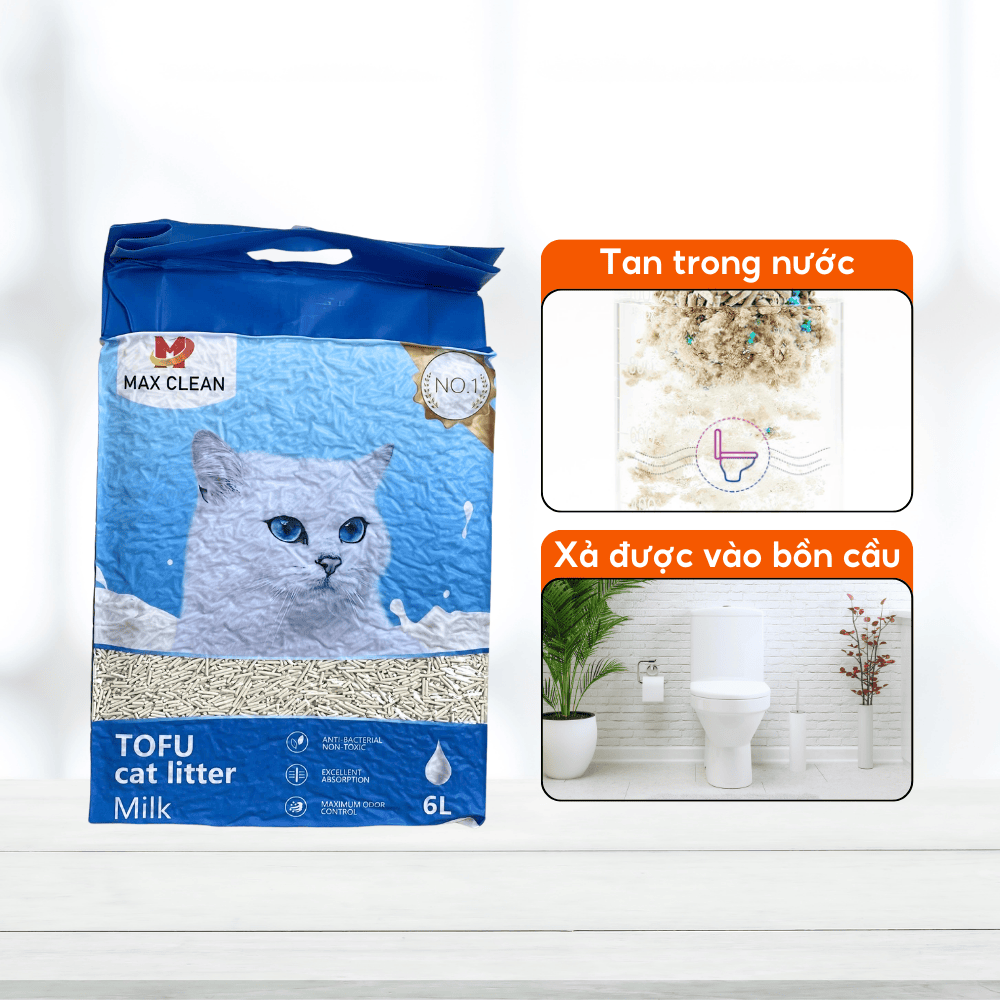 Cát đậu nành Max Clean hương sữa - Hạt dài nhỏ