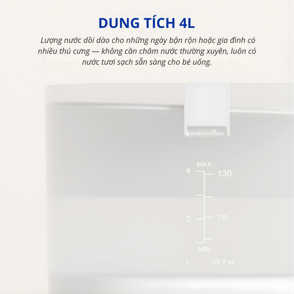 Máy lọc nước cho chó CHEERBLE D1 4L - Bơm không dây