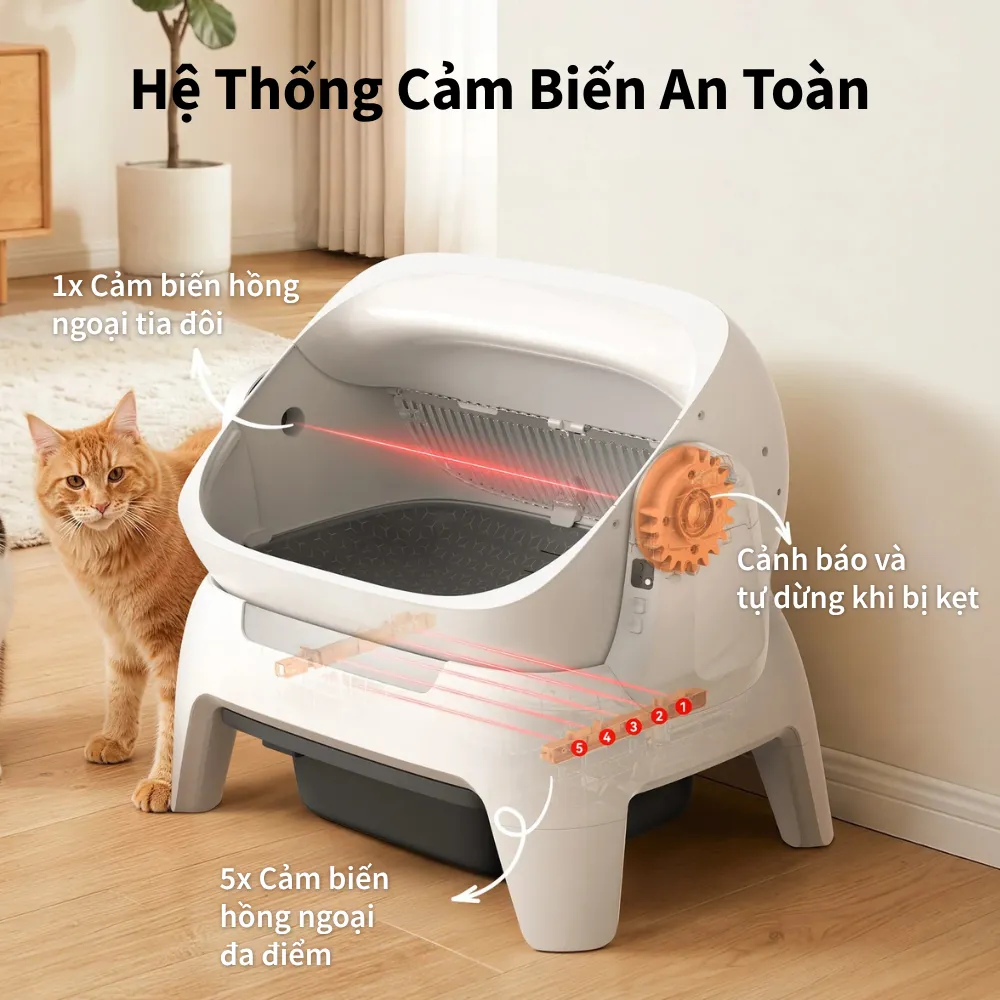 Máy vệ sinh cho mèo HELIPET Open Top Pro Plus 2