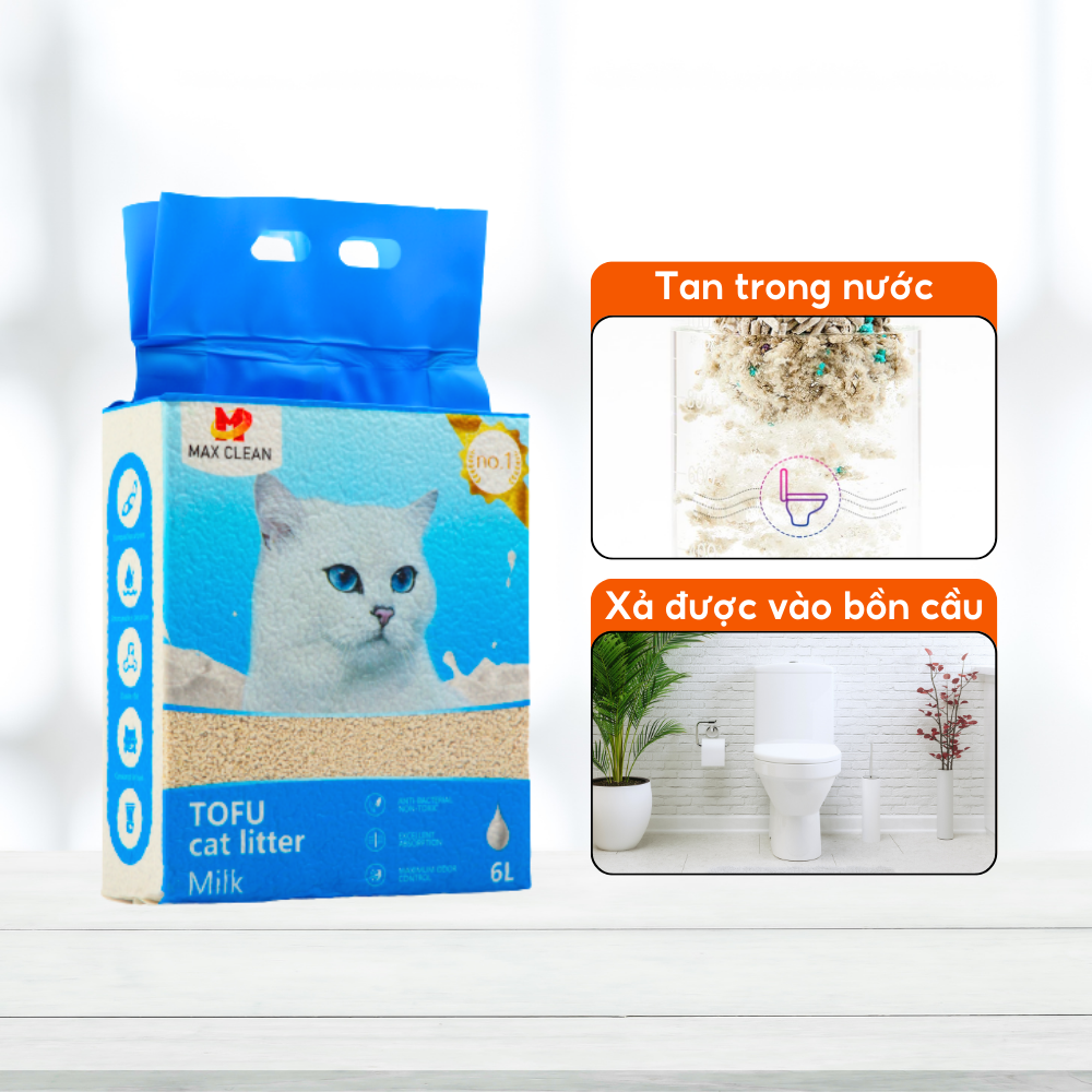 Cát đậu nành Max Clean hạt nhuyễn - Hương sữa