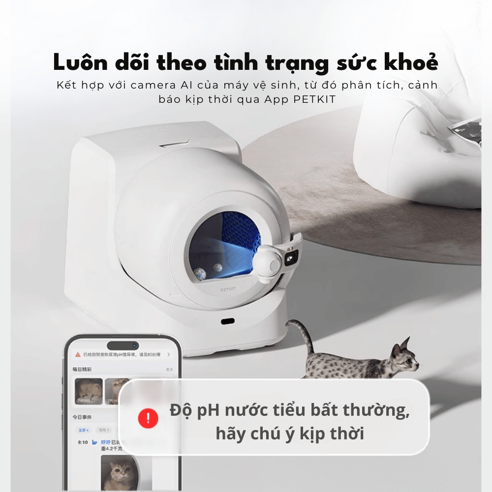 Cát Vệ Sinh Cho Mèo PETKIT Giúp Theo Dõi Nước Tiểu