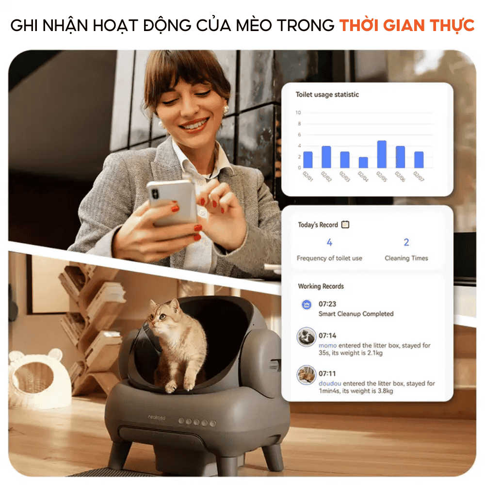 Máy dọn vệ sinh mèo Neakasa M1 Plus