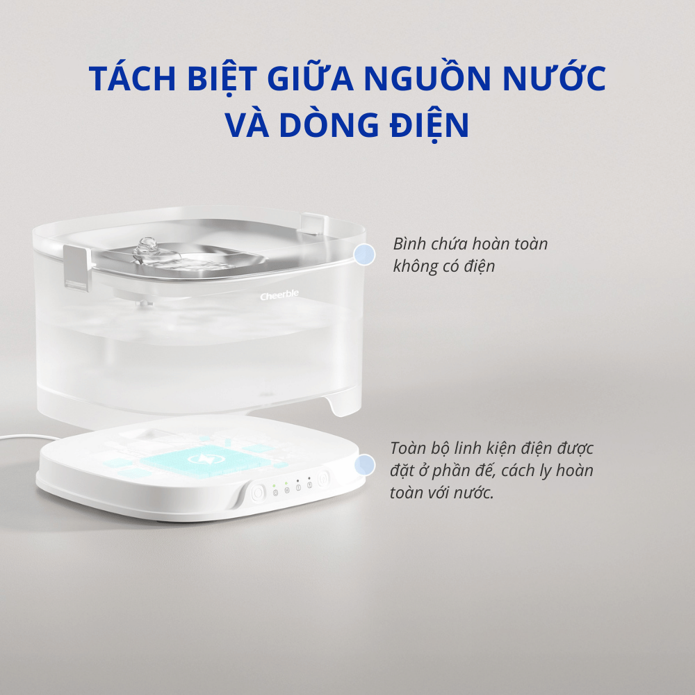 Máy lọc nước cho chó CHEERBLE D1 4L - Bơm không dây