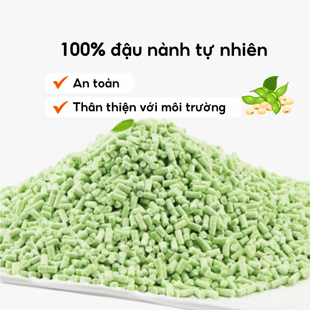 Cát đậu nành Max Clean hương trà xanh - Hạt dài nhỏ