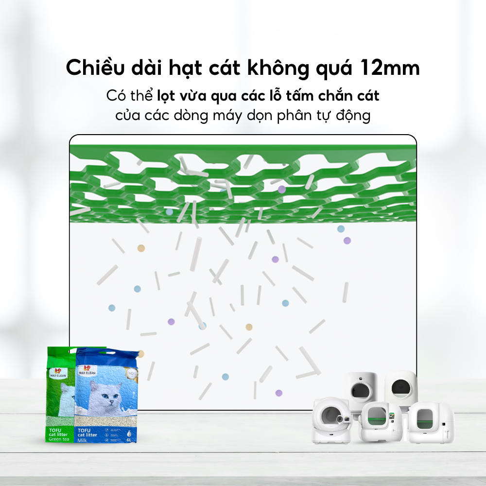 Cát đậu nành Max Clean hương sữa - Hạt dài nhỏ