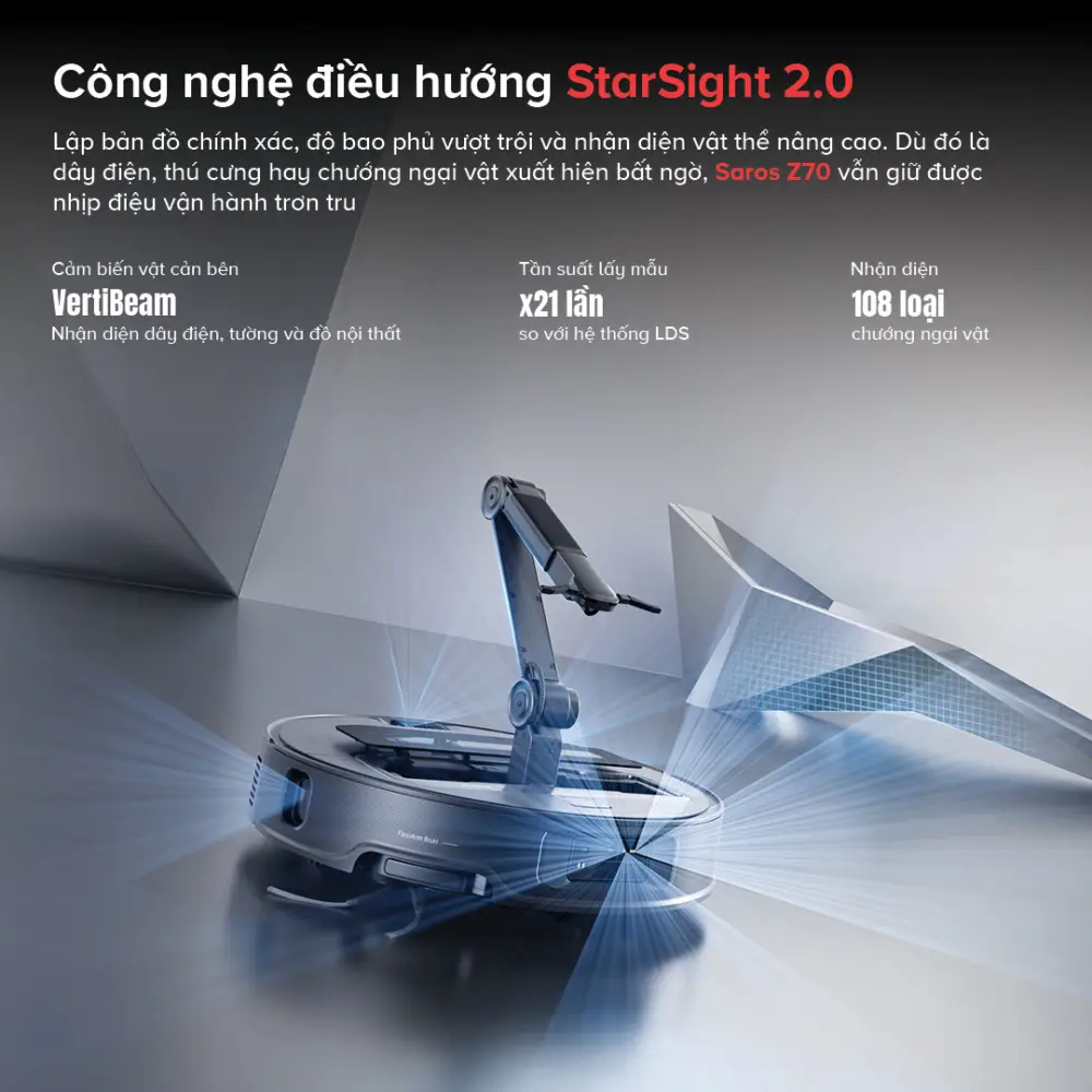 Robot hút bụi lau nhà Roborock Saros Z70