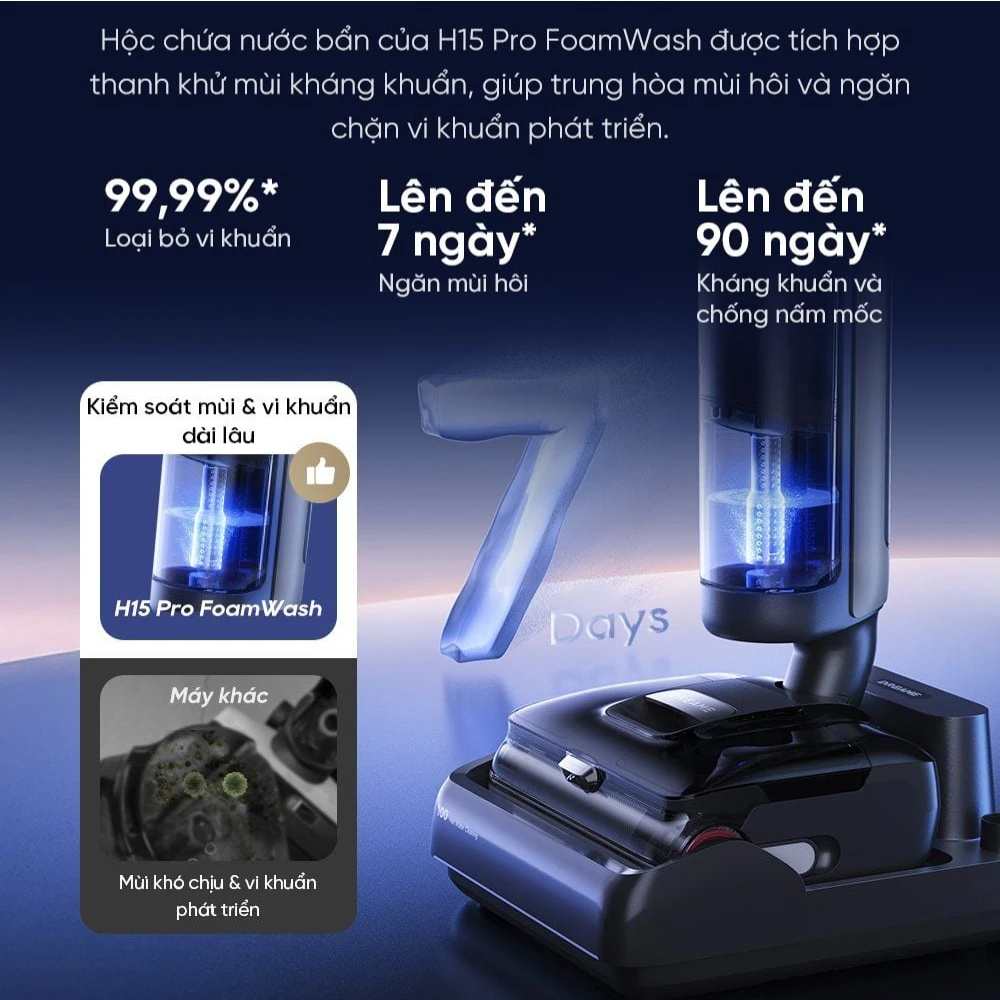 Máy hút bụi lau sàn thông minh Dreame H15 Pro Foamwash