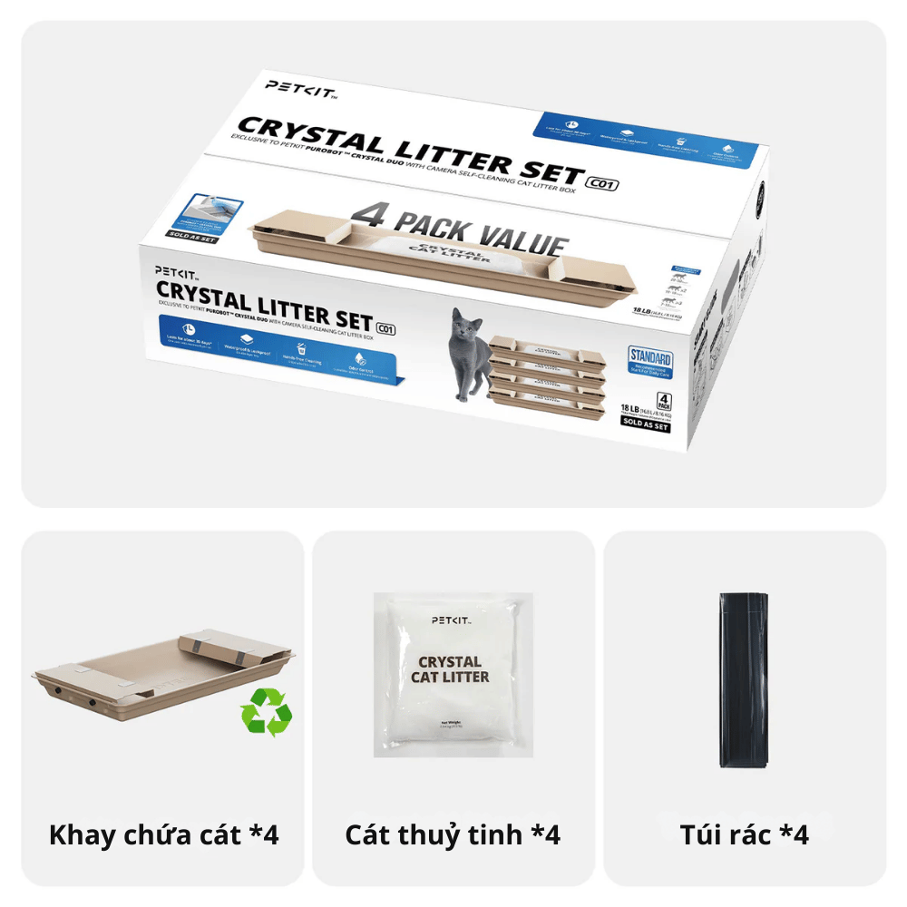 Khay Cát Vệ Sinh Cho Máy Vệ Sinh Tự Động cho Mèo PETKIT Purobot Crystal Duo