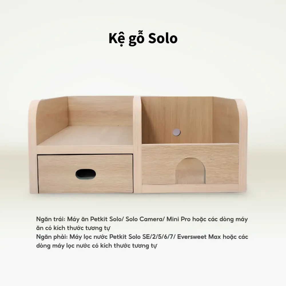 Kệ Gỗ Máy Ăn, Máy Lọc Nước Cho Chó Mèo HELIPET Chống Gù