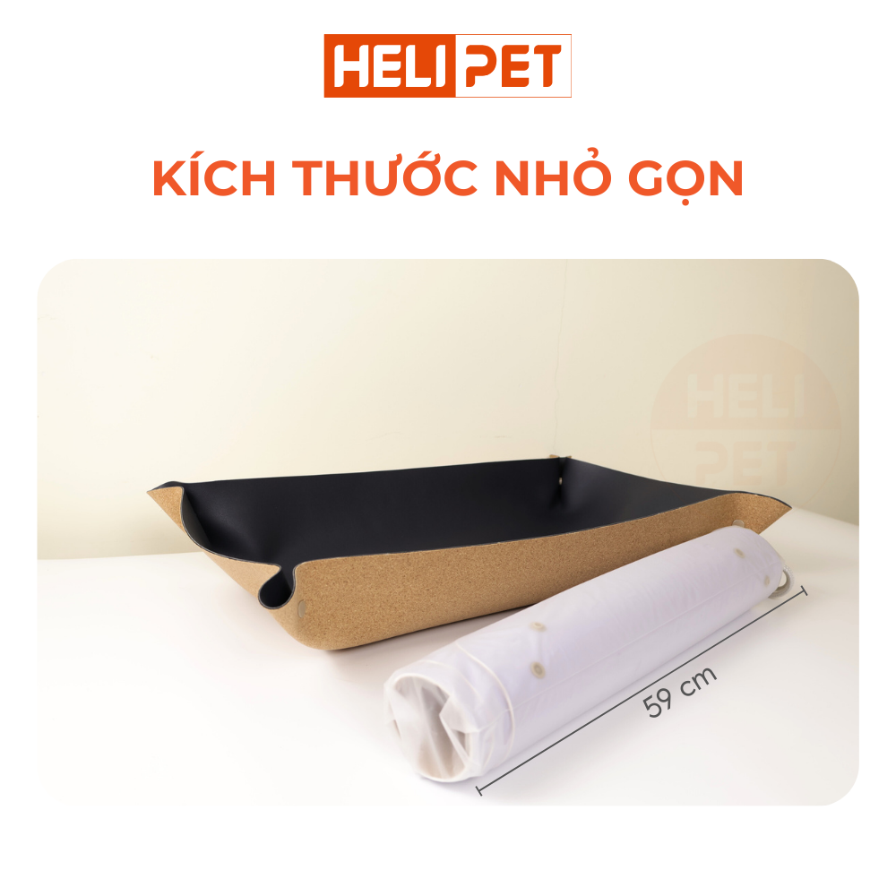 Chậu Cát Vệ Sinh Cho Mèo HELIPET Bằng Da Simili Có Thể Gấp Gọn
