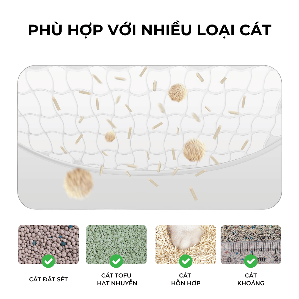 Lưới lọc cát máy vệ sinh HeLiPet Open Top
