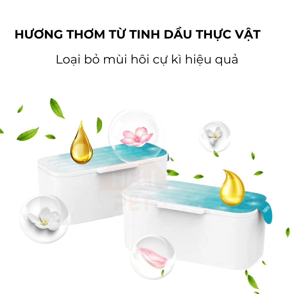 Combo 2 viên sáp khử mùi máy dọn vệ sinh cho mèo HeLiPet