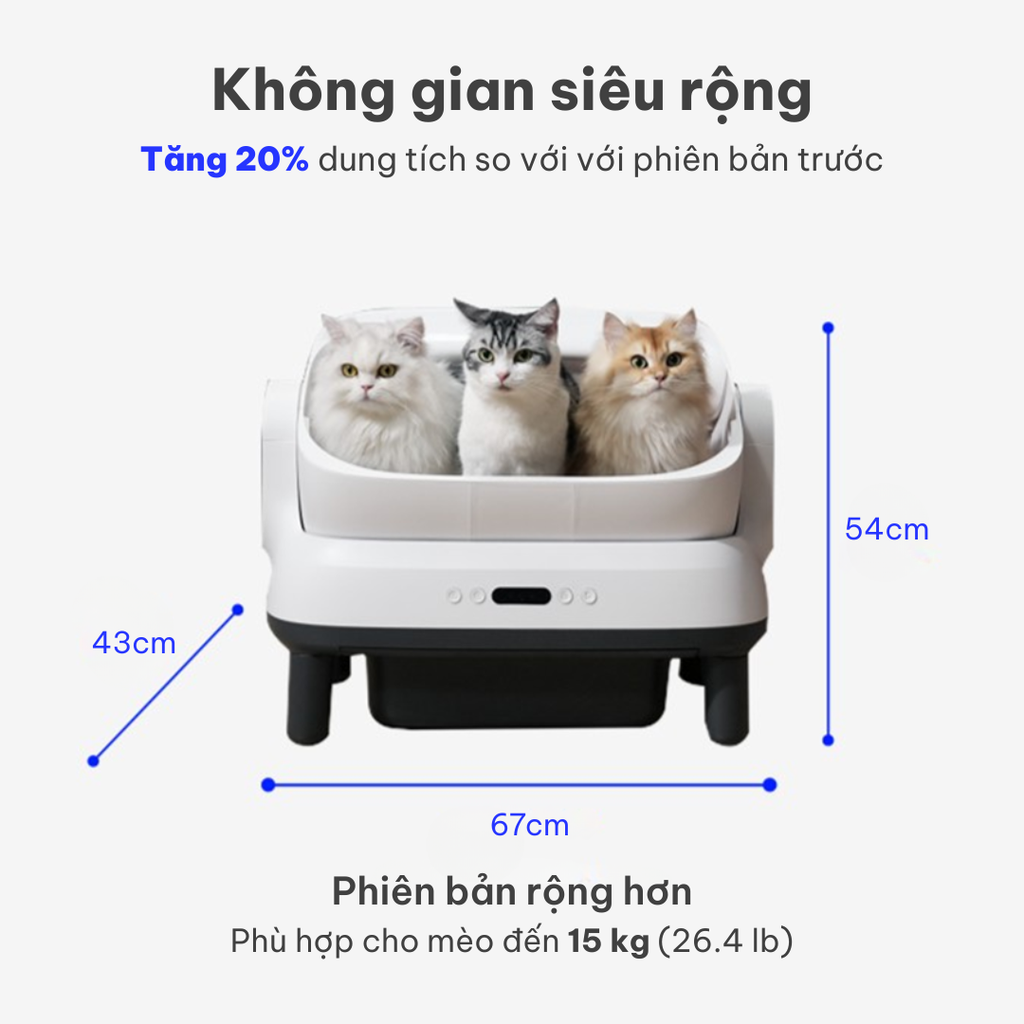Máy dọn vệ sinh mèo HeLiPet Open Top Pro Plus