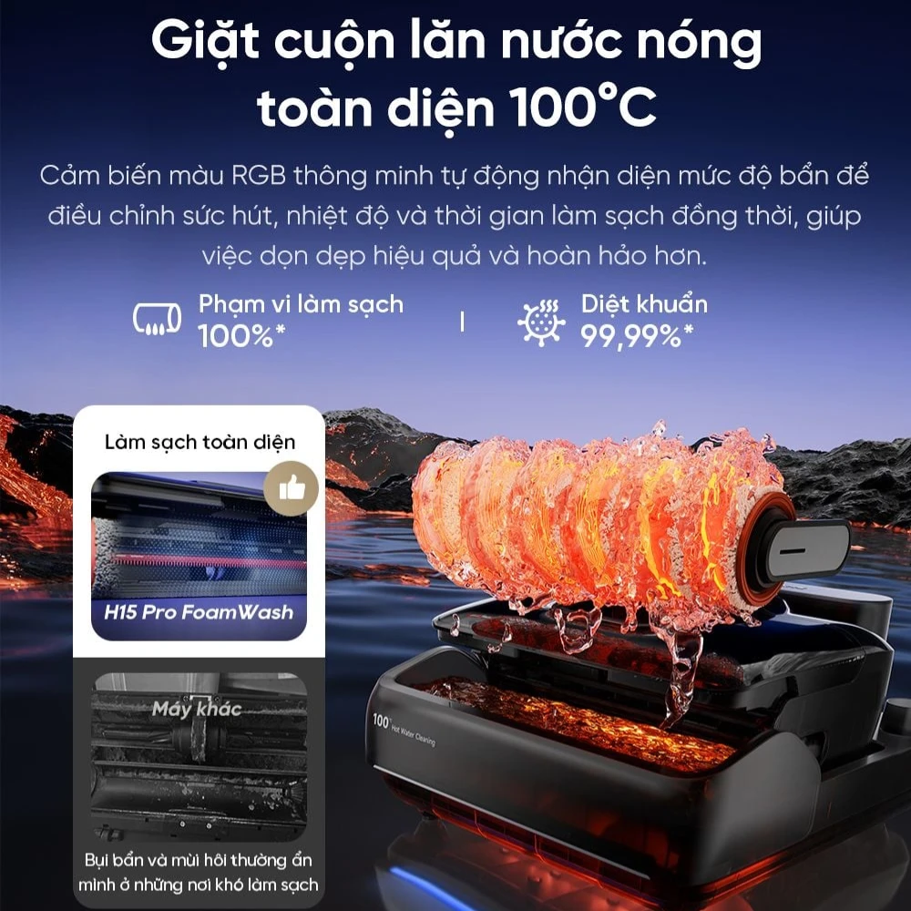 Máy hút bụi lau sàn thông minh Dreame H15 Pro Foamwash