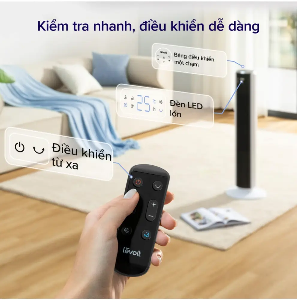Quạt tháp điều hòa thông minh Levoit Tower Fan 36 inches DC