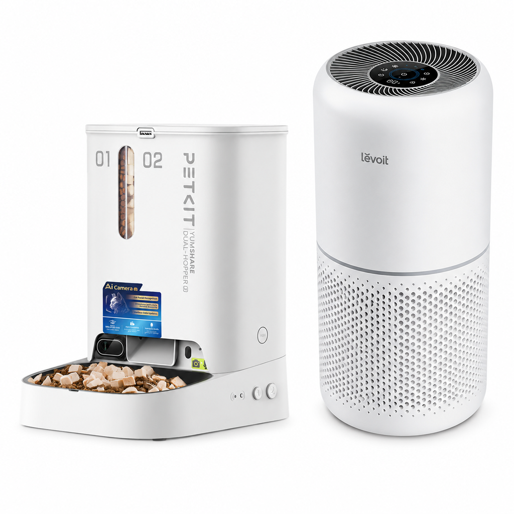 Combo máy ăn Petkit + máy lọc không khí Levoit Core 300S