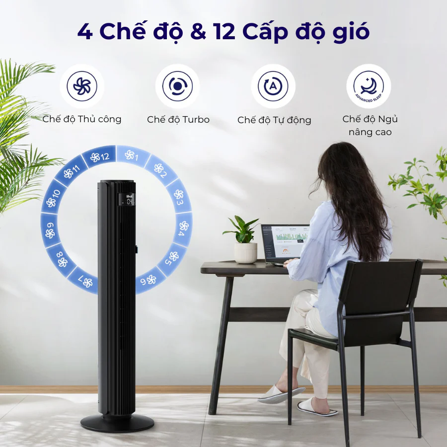 Quạt tháp điều hòa thông minh Levoit Tower Fan 42 inches WIFI