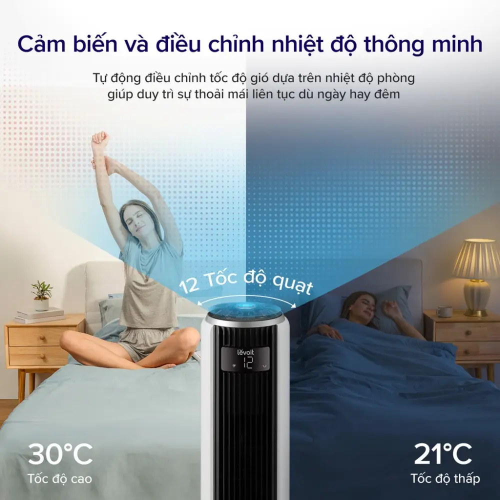 Quạt tháp điều hòa thông minh Levoit Tower Fan 36 inches DC