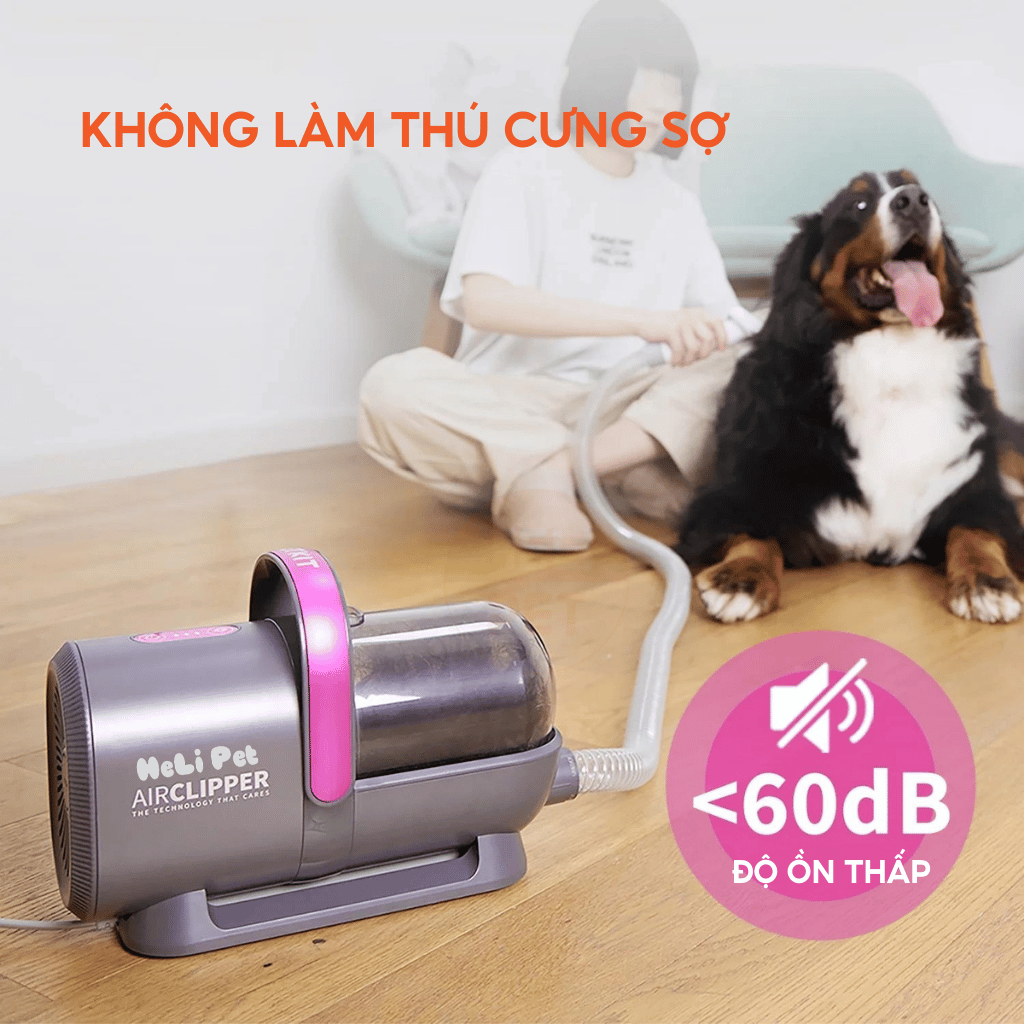 Máy chải hút lông chó mèo PETKIT AIRCLIPPER 5-IN-1 tiện lợi