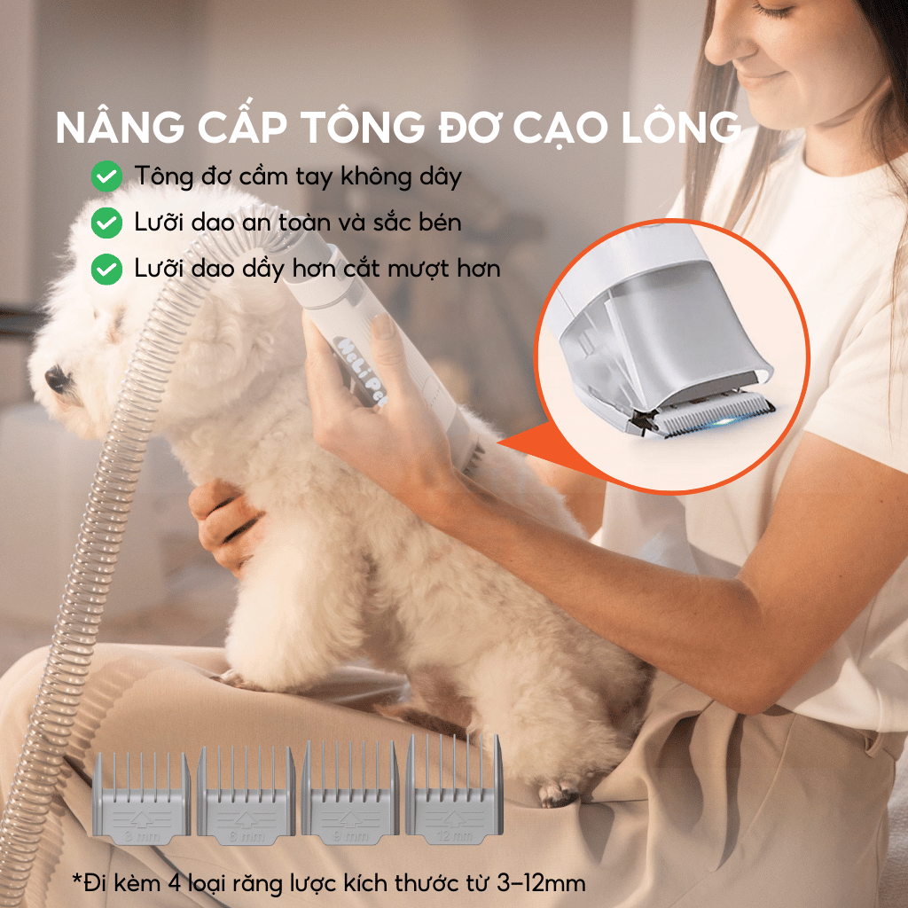 Máy chải hút lông chó mèo PETKIT AIRCLIPPER 5-IN-1 tiện lợi