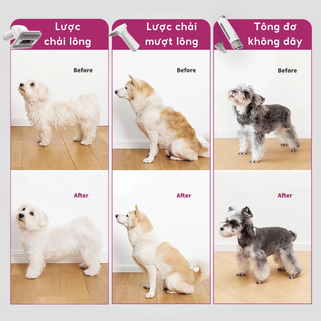 Máy chải hút lông chó mèo PETKIT AIRCLIPPER 5-IN-1 tiện lợi