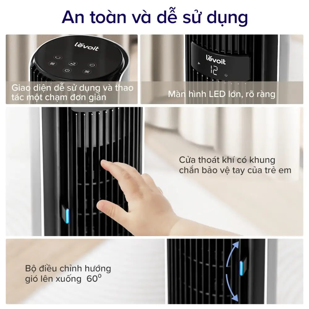 Quạt tháp điều hòa thông minh Levoit Tower Fan 42 inches DC