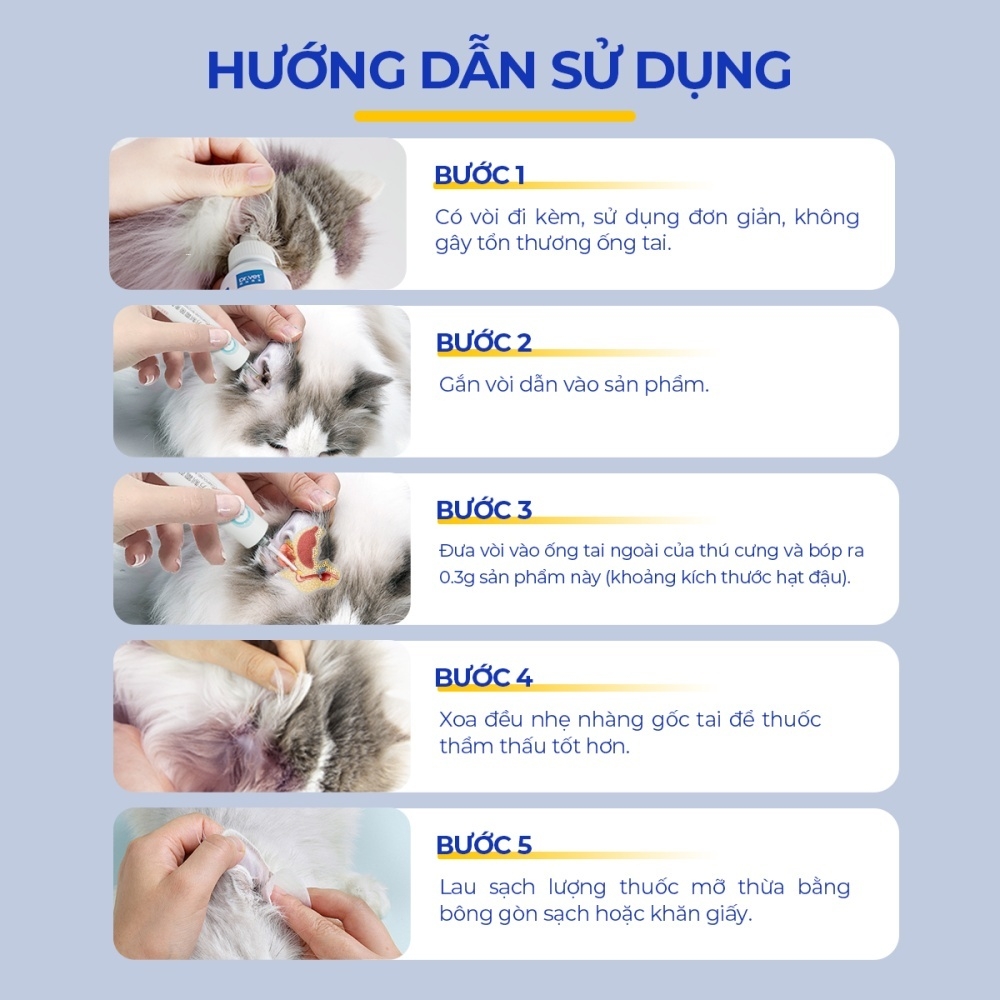 Thuốc mỡ trị viêm tai, nấm tai cho chó mèo DR.VET