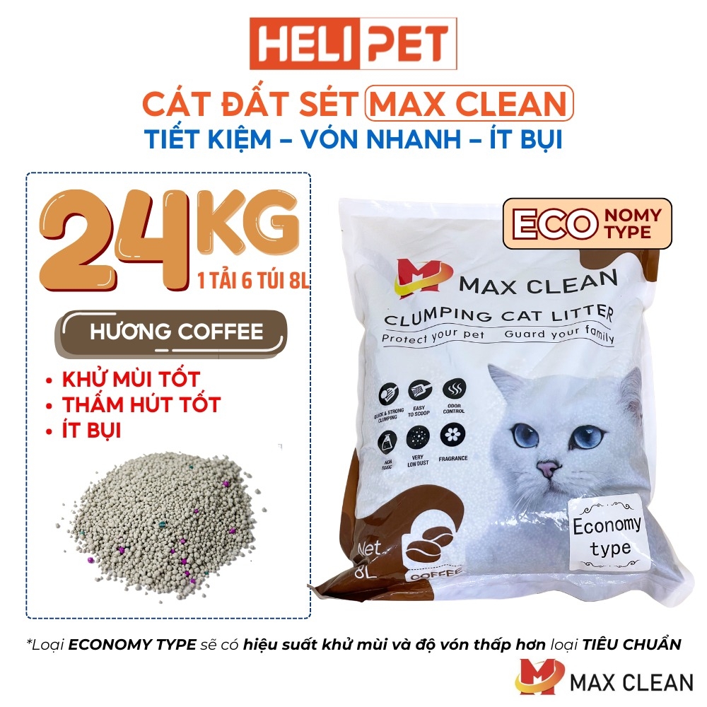 Cát đất sét Max Clean - Hương Cafe - Siêu vón, ít bụi